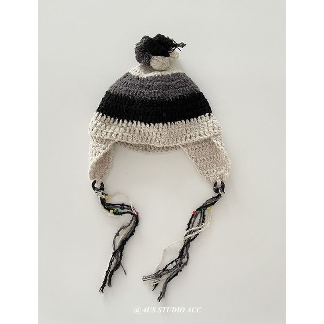 Color Block Knit Beanie