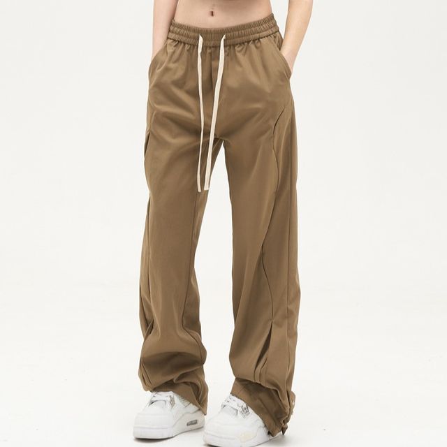 Low Waist Drawstring Loose-Fit Wide-Leg Sweatpants