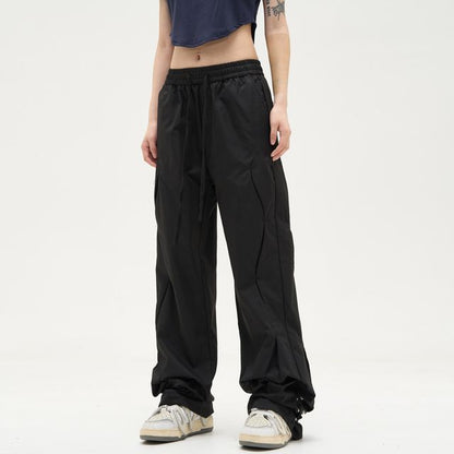 Low Waist Drawstring Loose-Fit Wide-Leg Sweatpants