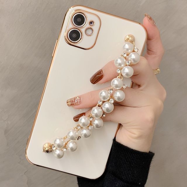 Case Phone Pearl Chain Faux