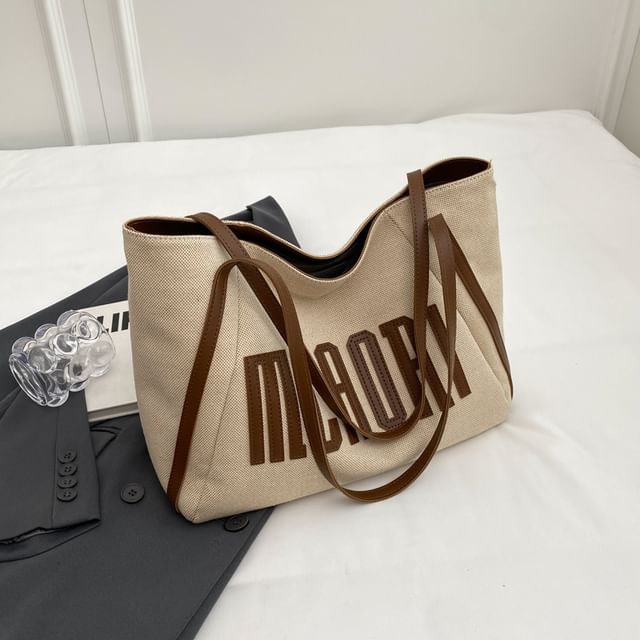 Lettering Applique Tote Bag