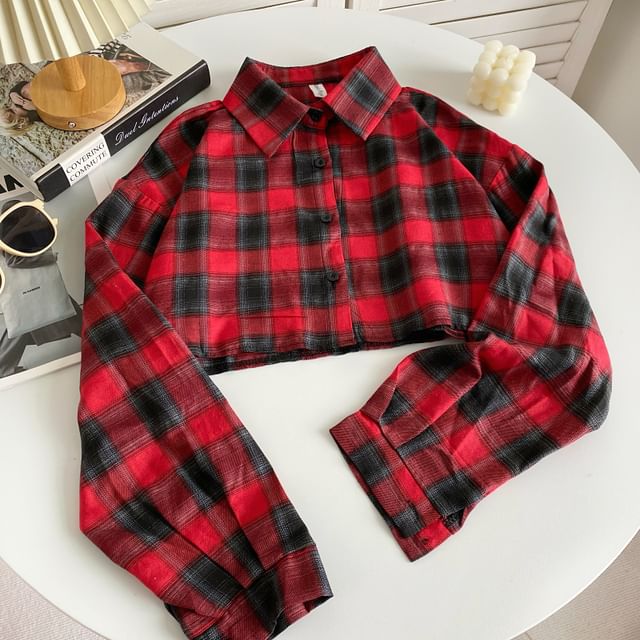 Plaid Button-Up Shirt