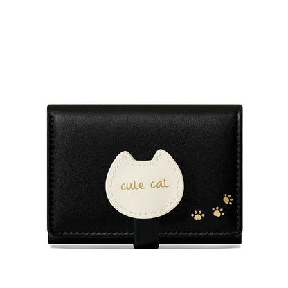 Cat Lettering Trifold Short Wallet