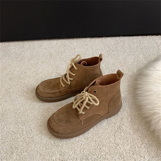 Lace-Up Short Boots