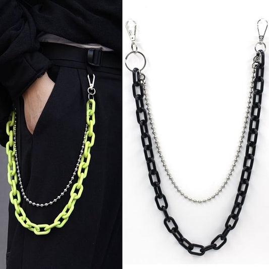 Acrylic Alloy Layered Jeans Waist Chain