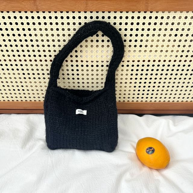 Bag Shoulder Applique Knit Label Plain