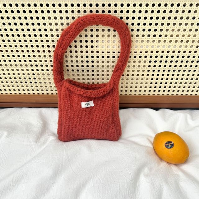 Bag Shoulder Applique Knit Label Plain