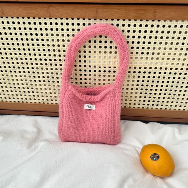 Bag Shoulder Applique Knit Label Plain