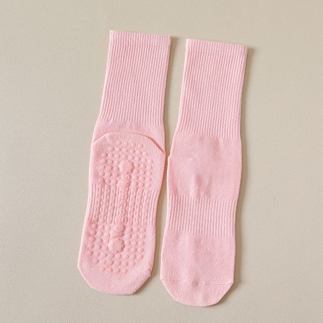 Plain Ribbed Anti-Slip Socks