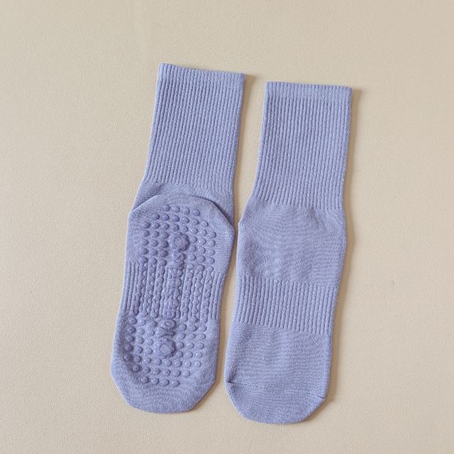 Plain Ribbed Anti-Slip Socks