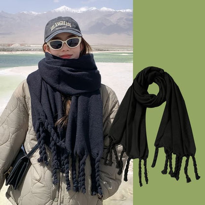 Fringed Plain Scarf