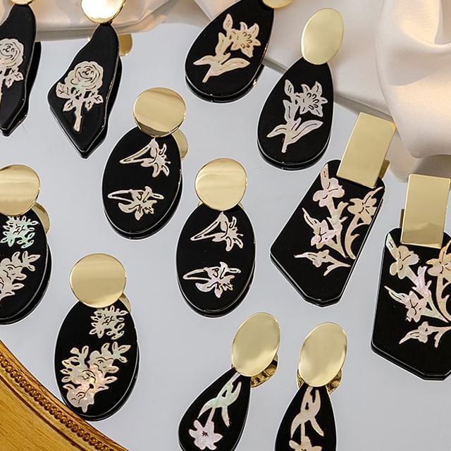 Floral Acrylic Drop Earring