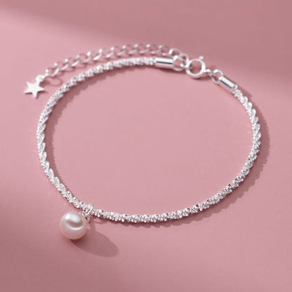 Faux Pearl Rhinestone Bracelet