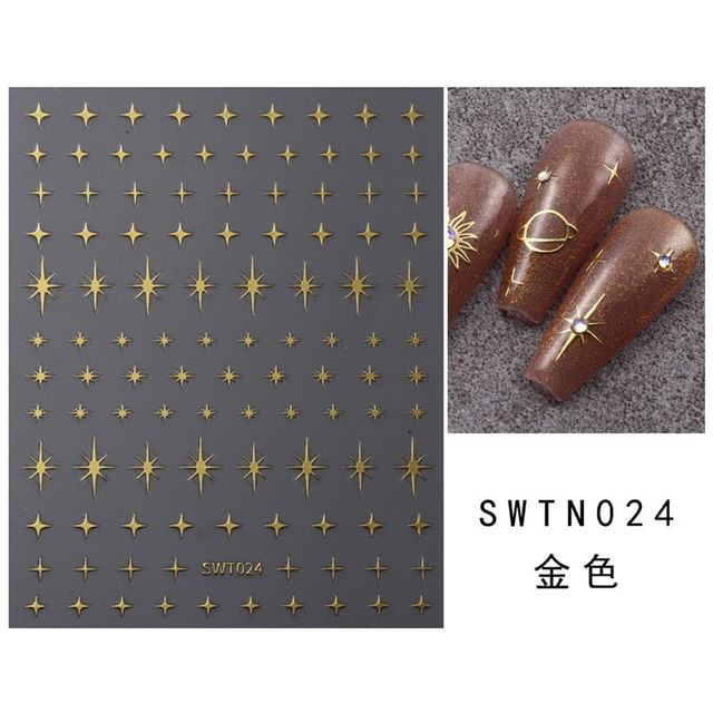 Leaf Metallic Nail Art Stickers