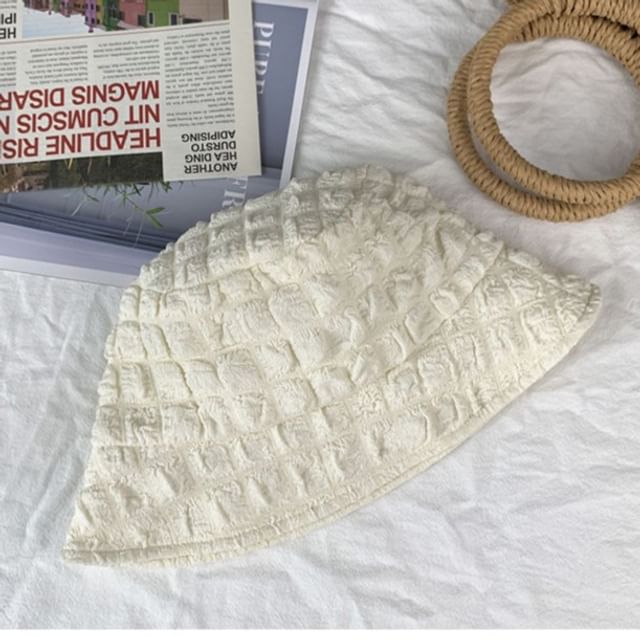 Bucket Shirred Plain Hat