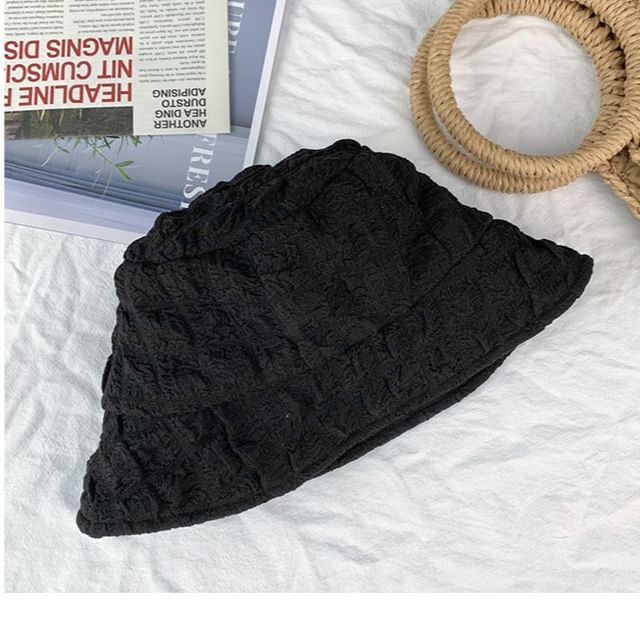 Bucket Shirred Plain Hat