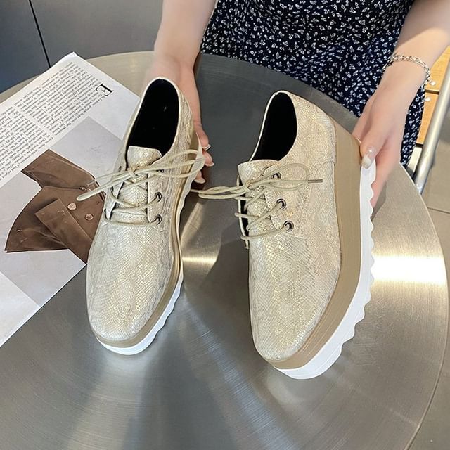 Lace-Up Platform Derby Shoes