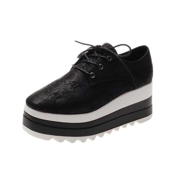 Lace-Up Platform Derby Shoes
