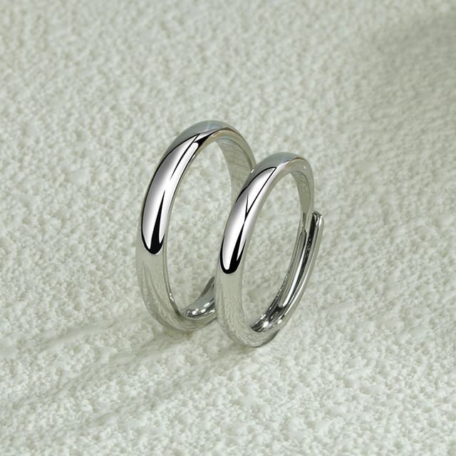 Couple Matching Polished Alloy Open Ring (Various Designs)