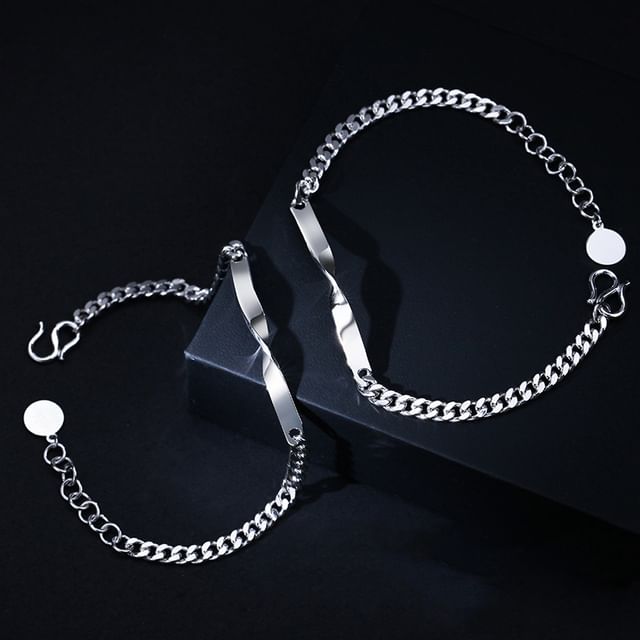 Couple Matching Twisted Alloy Bracelet (Various Designs)