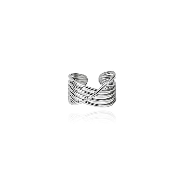 Layered Stainless Steel Open Ring (Various Designs) / Set