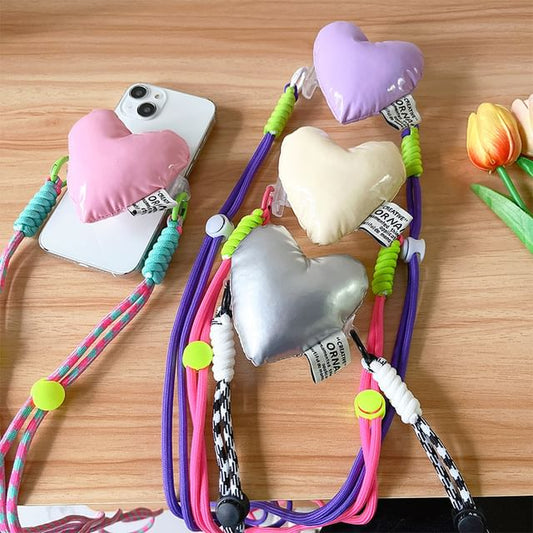 Heart Padded Clip On Phone Lanyard