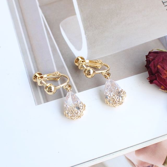 Drop Alloy Rhinestone Earring
