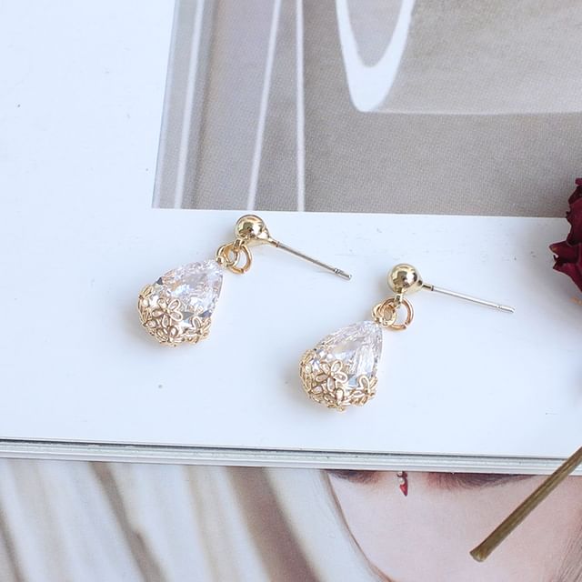 Drop Alloy Rhinestone Earring