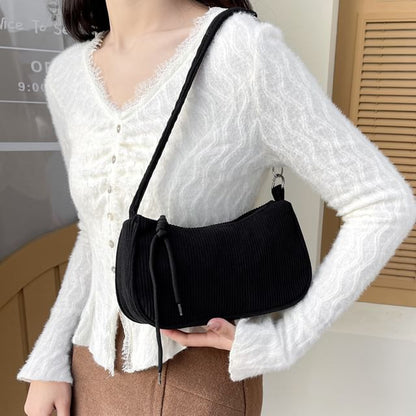 Chain Strap Corduroy Shoulder Bag