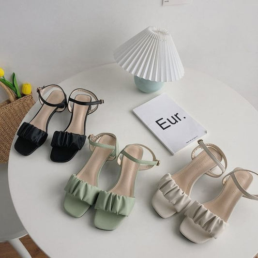 Ruched Ankle Sandals Strap