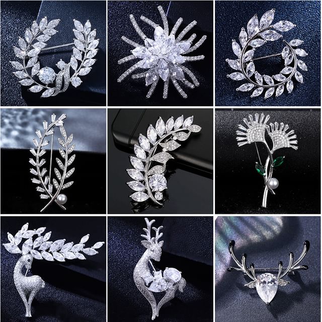 Rhinestone Alloy Brooch (Various Designs)