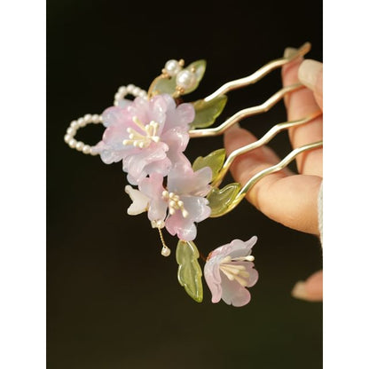 Floral Glass Alloy Hair Comb (Various Designs)