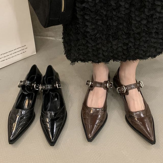 Jane Shoes Pointy Mary Paneled