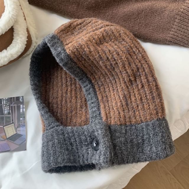 Tone Buttoned Balaclava Knit Two