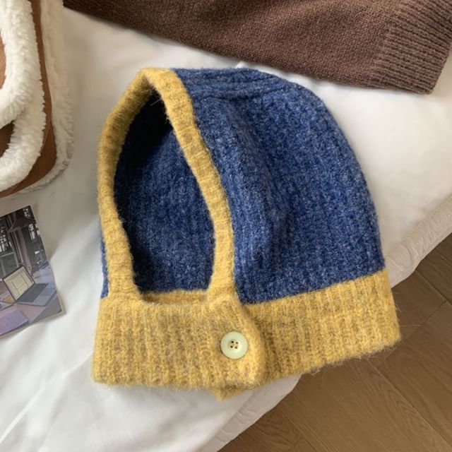 Tone Buttoned Balaclava Knit Two