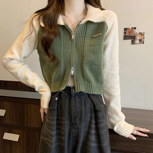 Polo Two-Tone Cardigan Zip