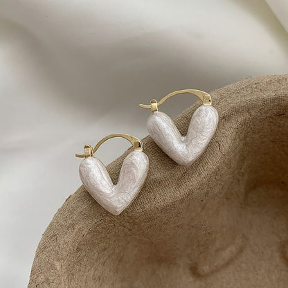 Heart Glaze Alloy Hoop Earring