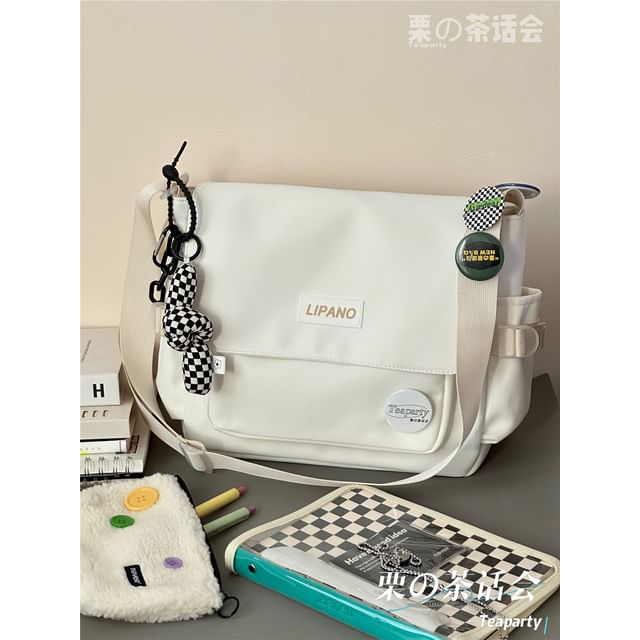 Lettering Flap Crossbody Bag / Charm / Set