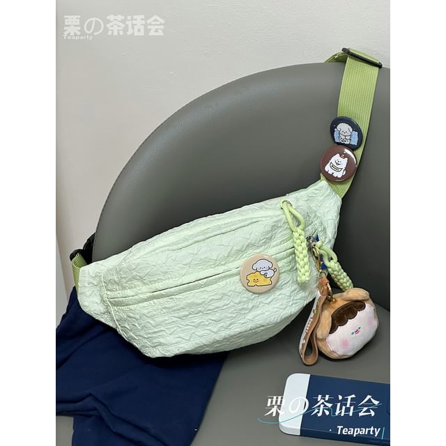 Plain Shirred Sling Bag / Charm / Set