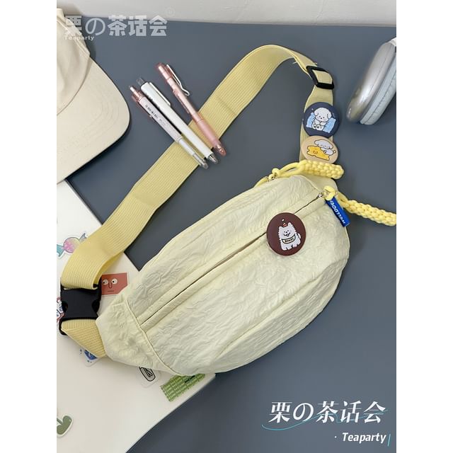 Plain Shirred Sling Bag / Charm / Set