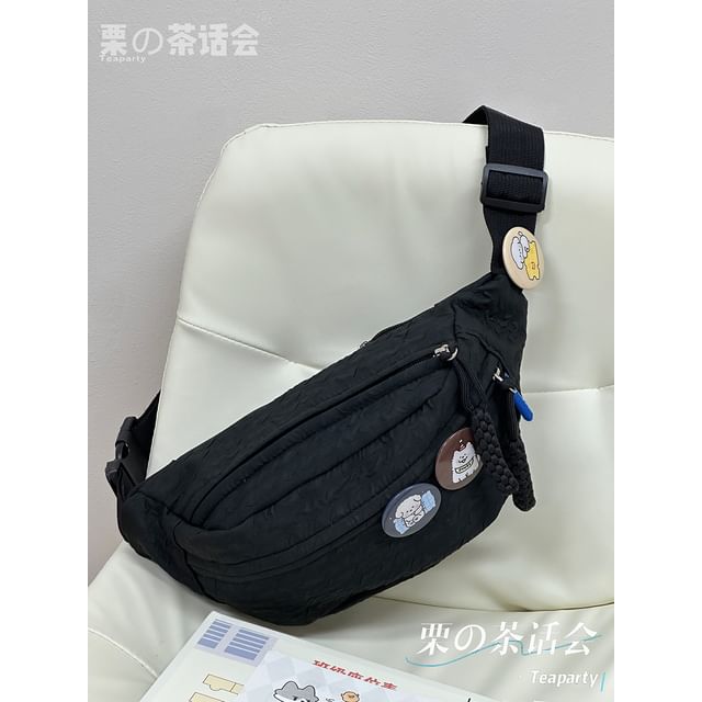 Plain Shirred Sling Bag / Charm / Set