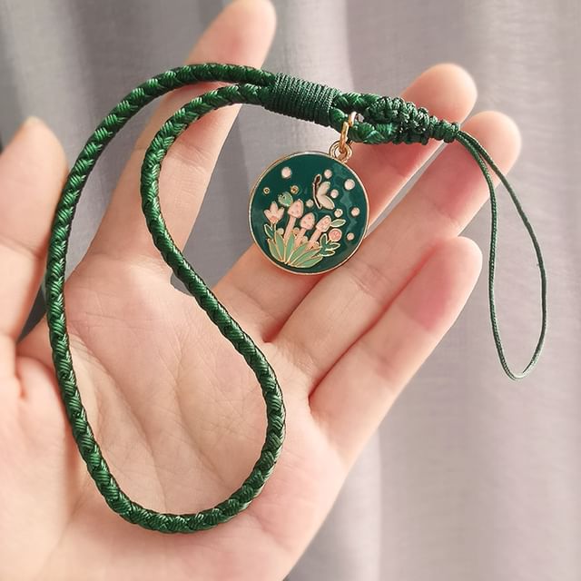 Floral Woven Cord Phone Strap