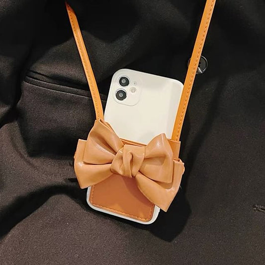 Leather Faux Bow Phone Case