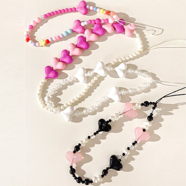 Heart Bead Strap Phone