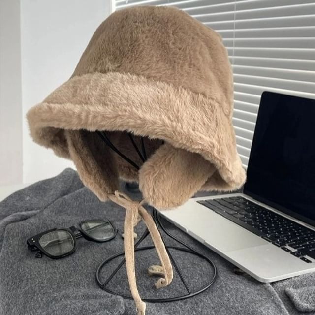 Fleece Plain Bucket Hat