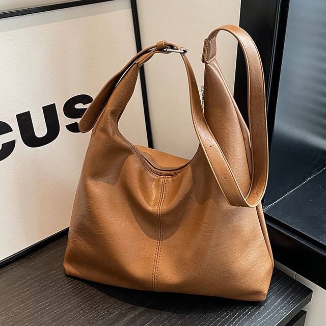 Plain Bag Faux Leather Tote