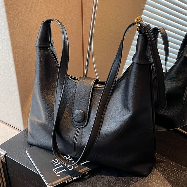 Bag Plain Faux Leather Tote