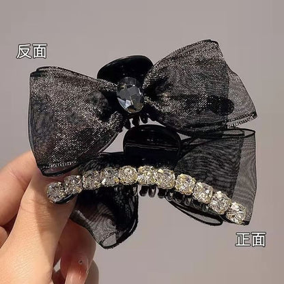 Rhinestone Bow Hair Clamp