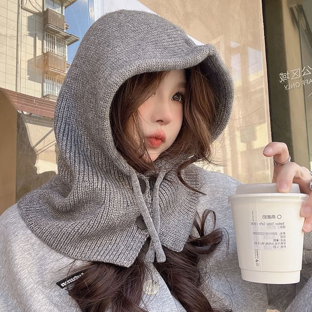 Knit Balaclava Buttoned