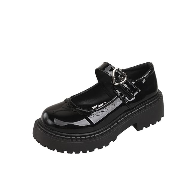 Jane Heart Shoes Mary Buckled Platform